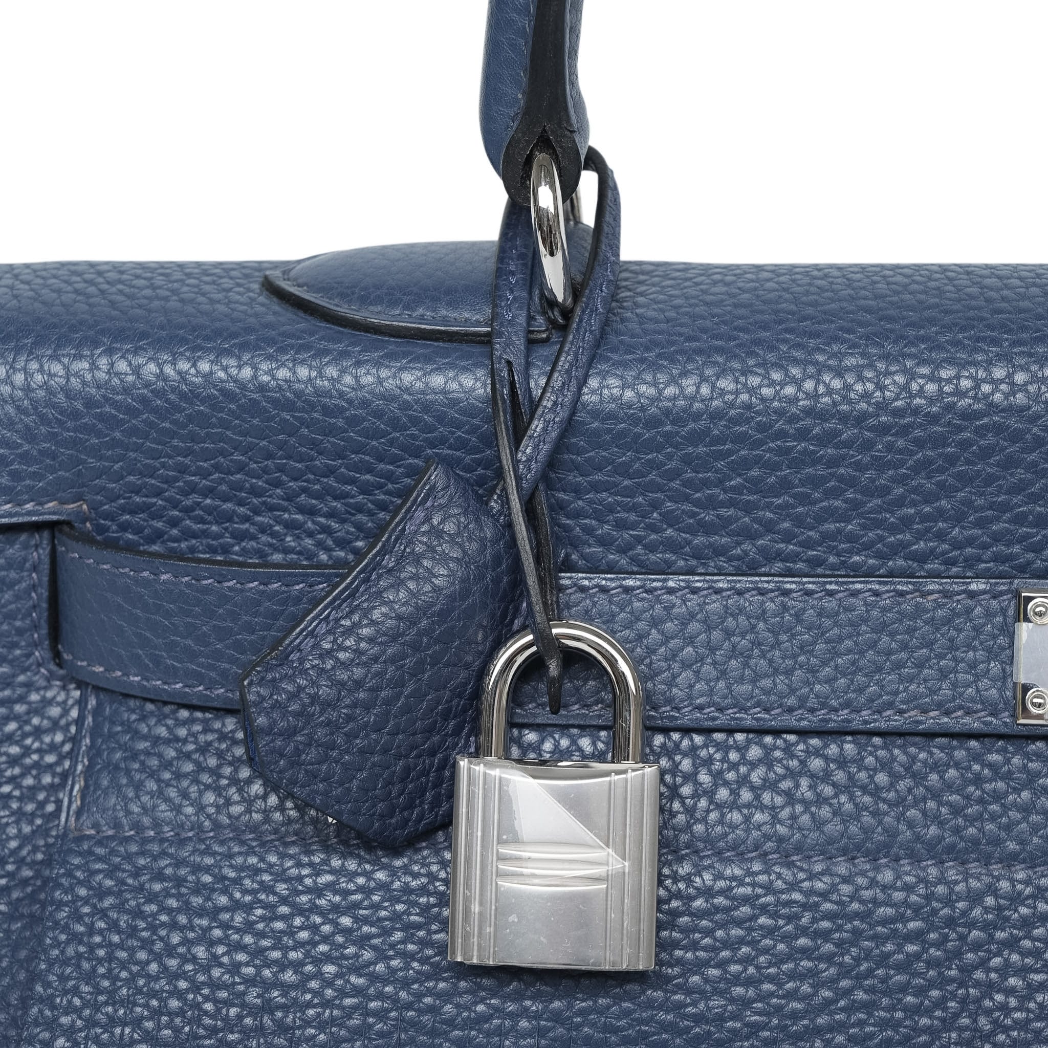 Product image 5 of 14: Shoulder Kelly 42 Bleu Abysse Clemence Fringe Palladium Plated M Square Stamp