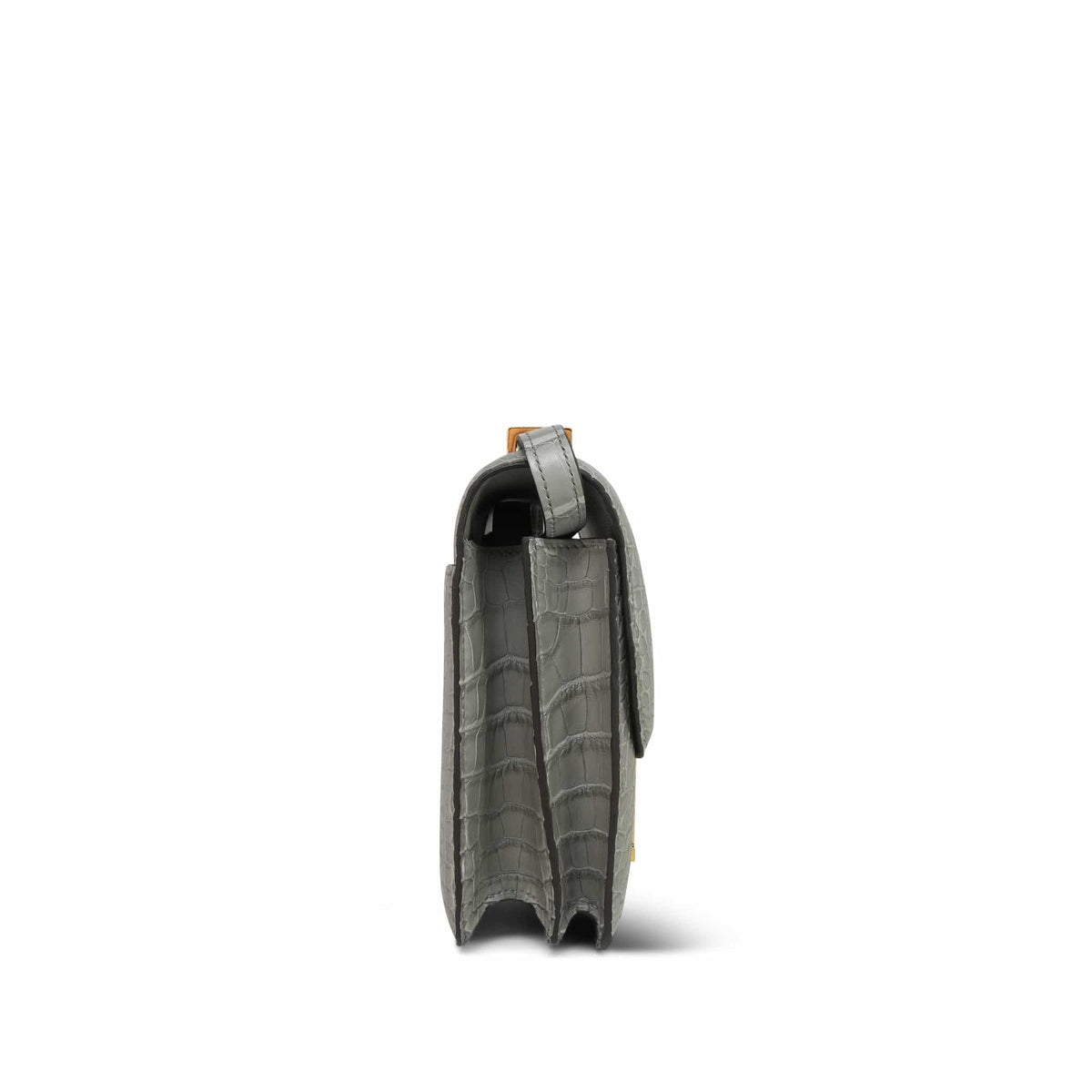 Constance 18 Gris Ciment Matte Alligator Gold Plated K Stamp