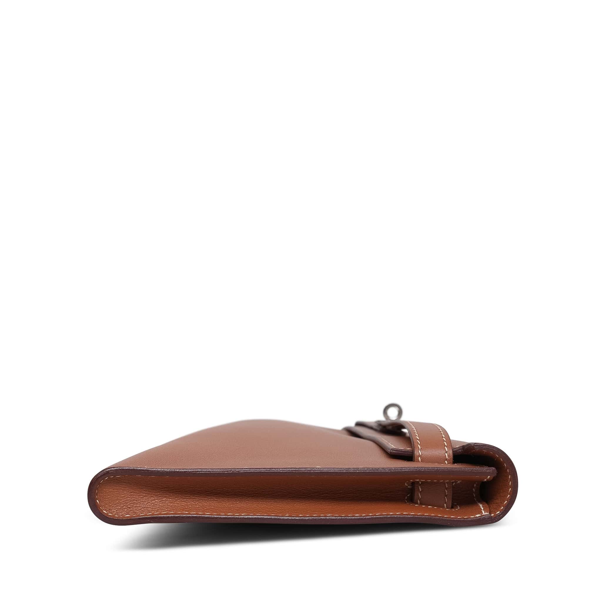 Product image 9 of 17: Kelly Cut Clutch Gold Swift Palladium Plated K Square Stamp