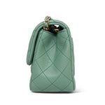 Product image 4 of 23: Green Lambskin Quilted Pearl Crush Mini Square Flap AGHW
