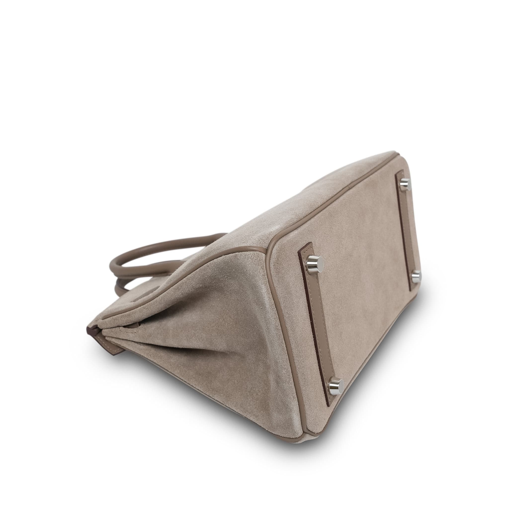 Product image 14 of 18: Birkin 25 Gris Caillou/Etoupe Grizzly/Swift Palladium Plated B Stamp