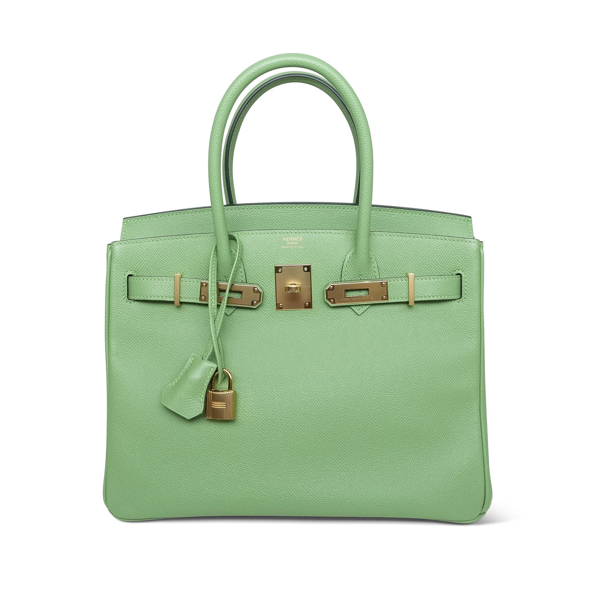 Birkin 30 Vert Criquet Epsom Gold Plated Y Stamp