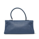 Product image 7 of 14: Shoulder Kelly 42 Bleu Abysse Clemence Fringe Palladium Plated M Square Stamp
