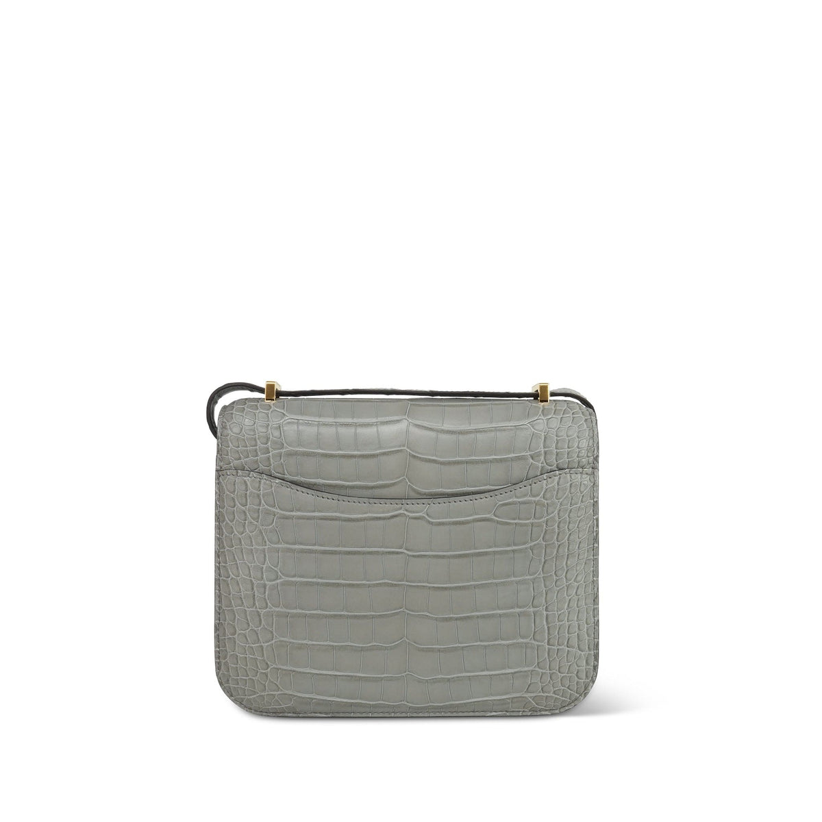 Constance 18 Gris Ciment Matte Alligator Gold Plated K Stamp