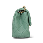 Product image 8 of 23: Green Lambskin Quilted Pearl Crush Mini Square Flap AGHW