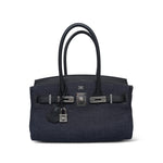 Product image 4 of 14: Shoulder Birkin 29 Bleu Indigo Jean Canvas/Noir Swift Palladium Plated K Stamp