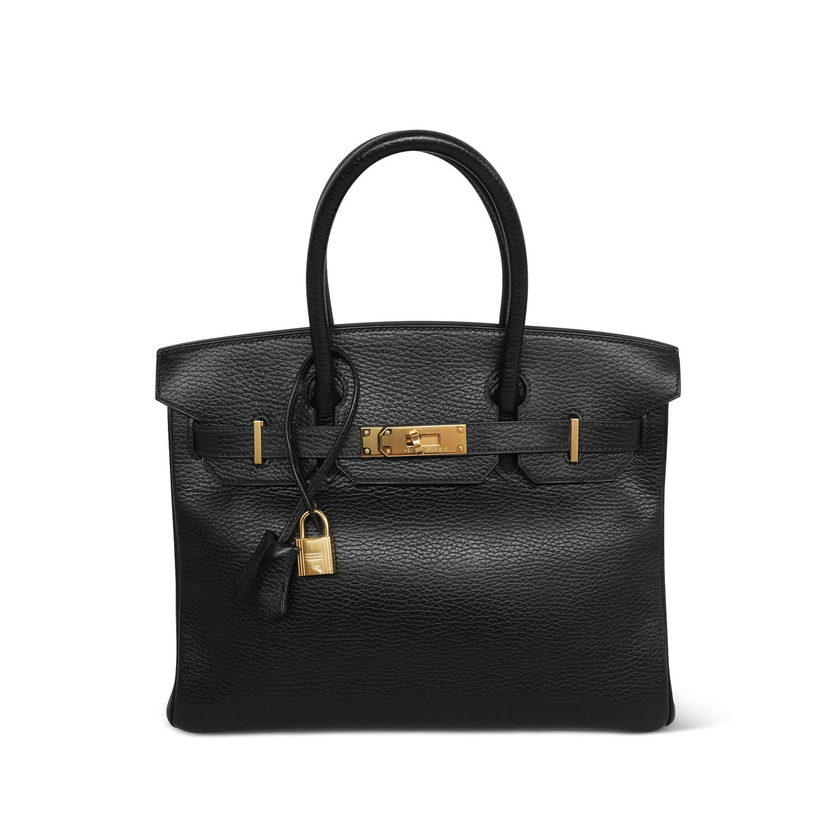 Birkin 30 Black Ardennes Gold Plated H Square Stamp