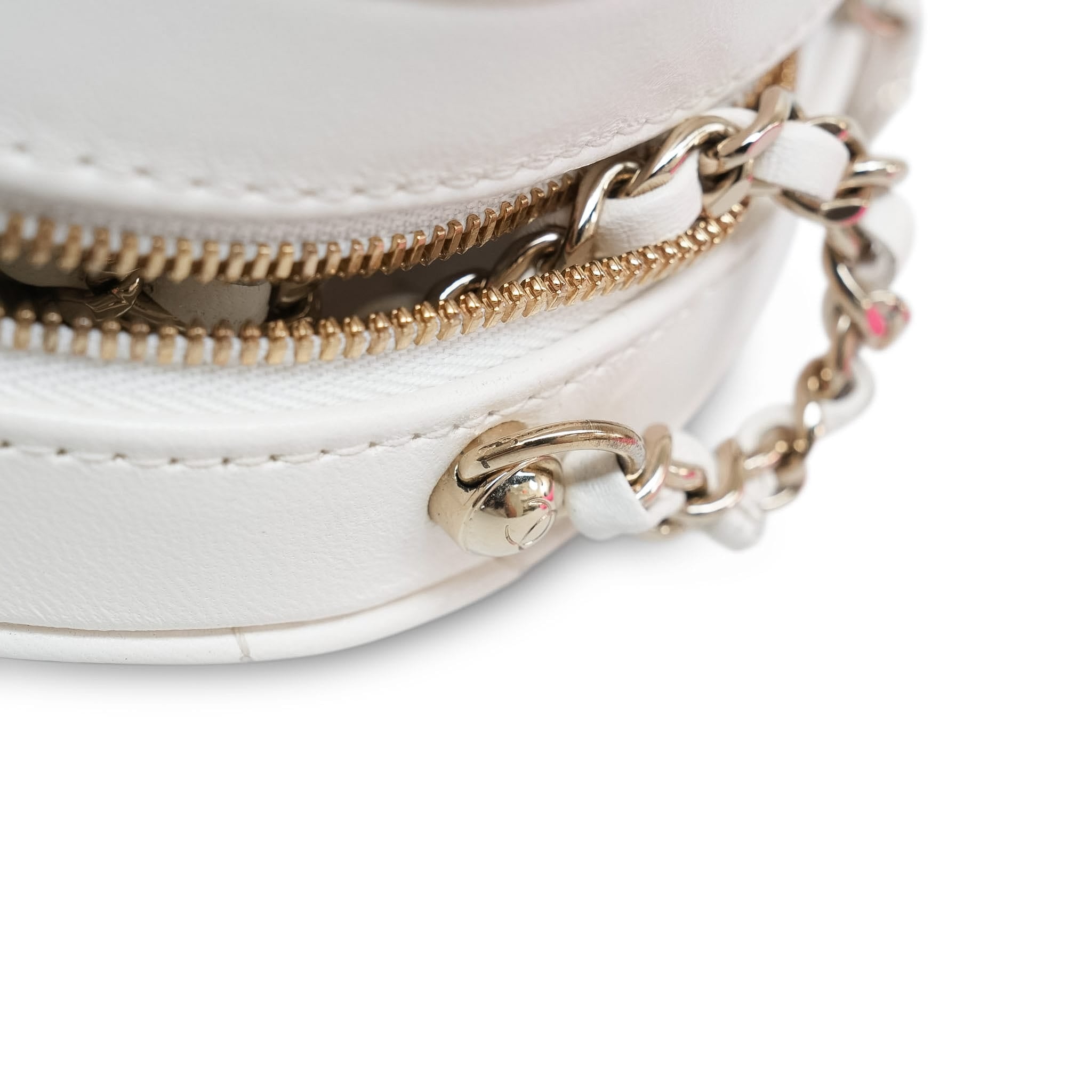 Product image 17 of 17: 25B White Lambskin Quilted Heart Bag Large LGHW