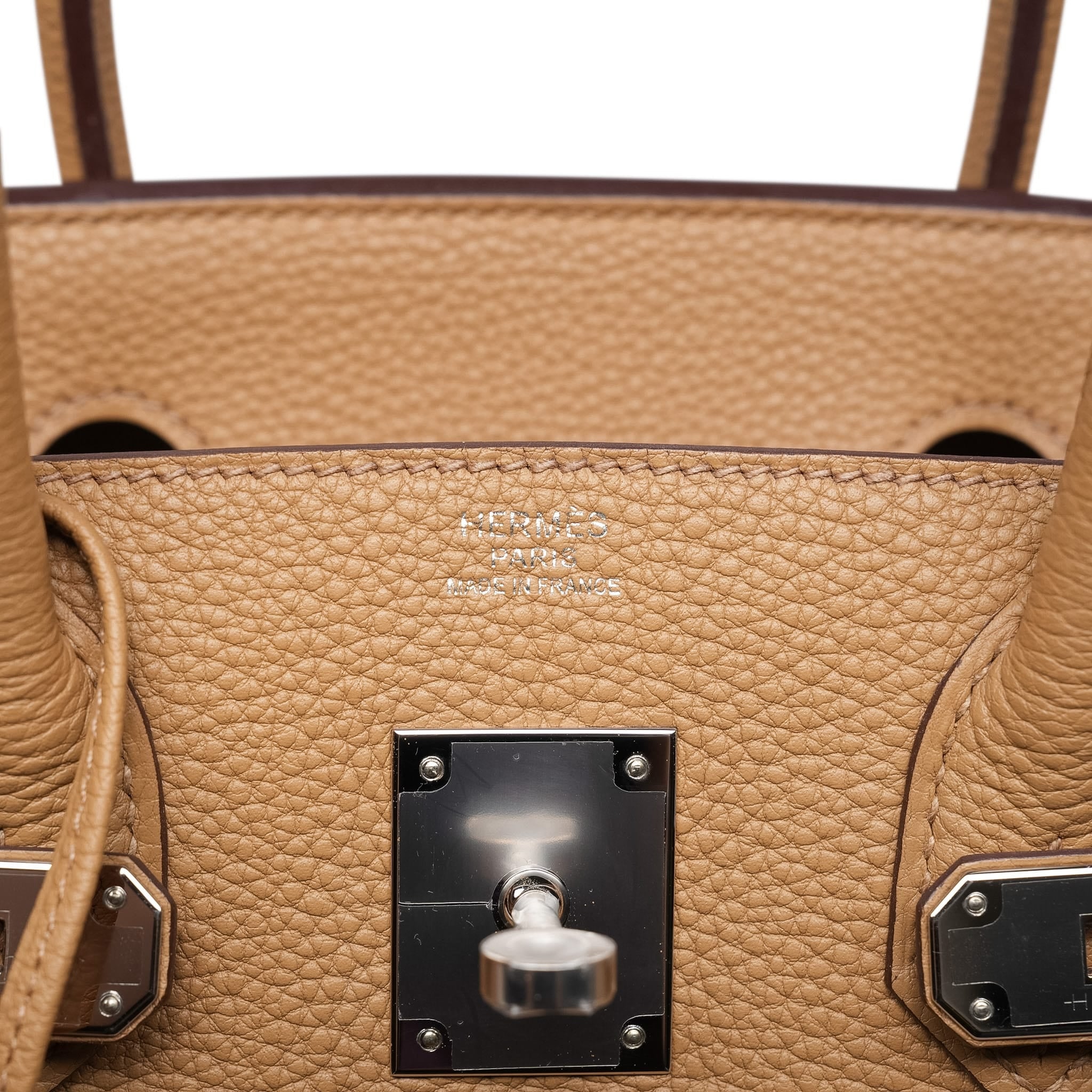 Product image 3 of 17: Birkin 30 Biscuit Togo Palladium Plated U Stamp