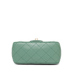 Product image 9 of 23: Green Lambskin Quilted Pearl Crush Mini Square Flap AGHW