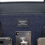 Product image 2 of 14: Shoulder Birkin 29 Bleu Indigo Jean Canvas/Noir Swift Palladium Plated K Stamp