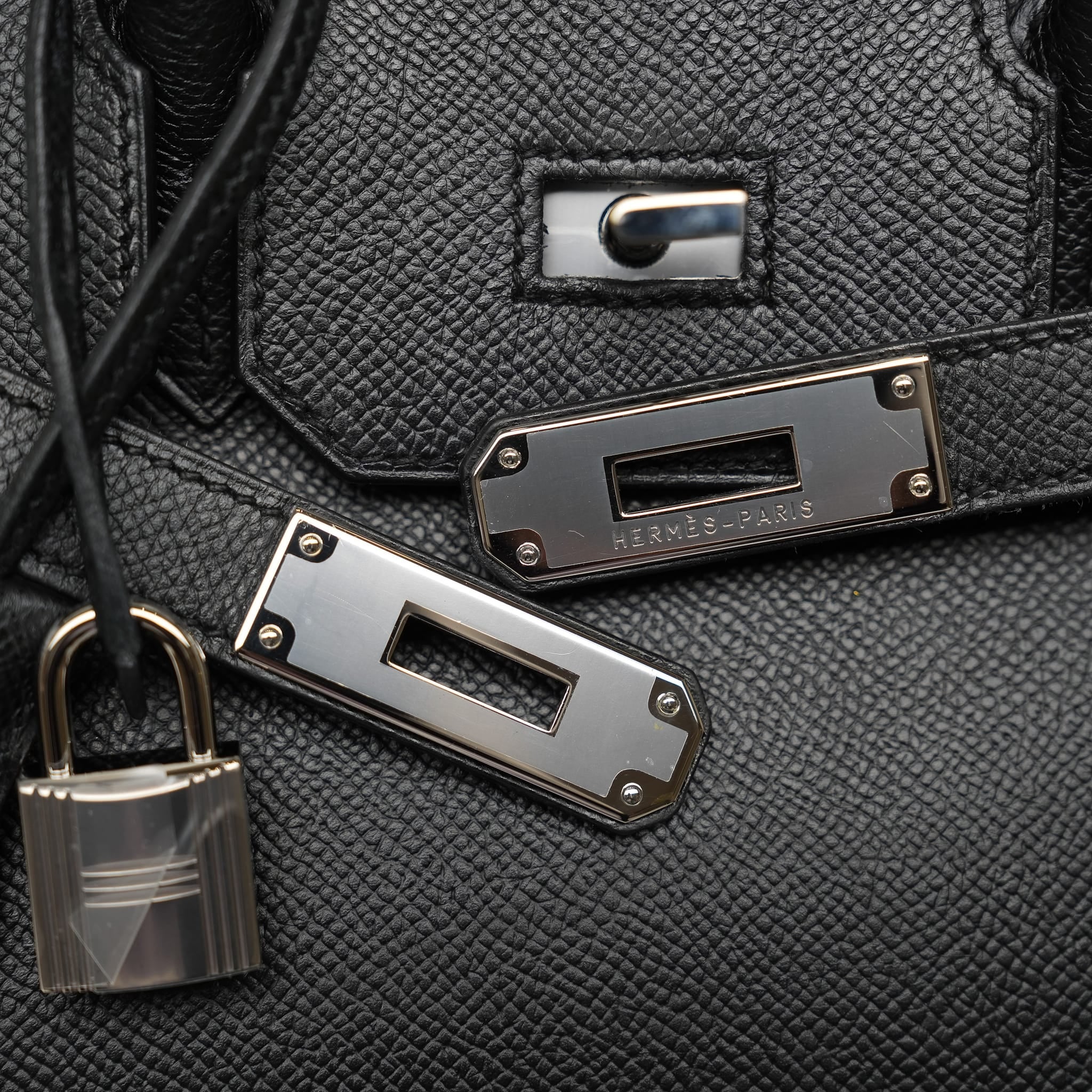 HAC 28 Black Courchevel Palladium Plated J Square Stamp – REDELUXE