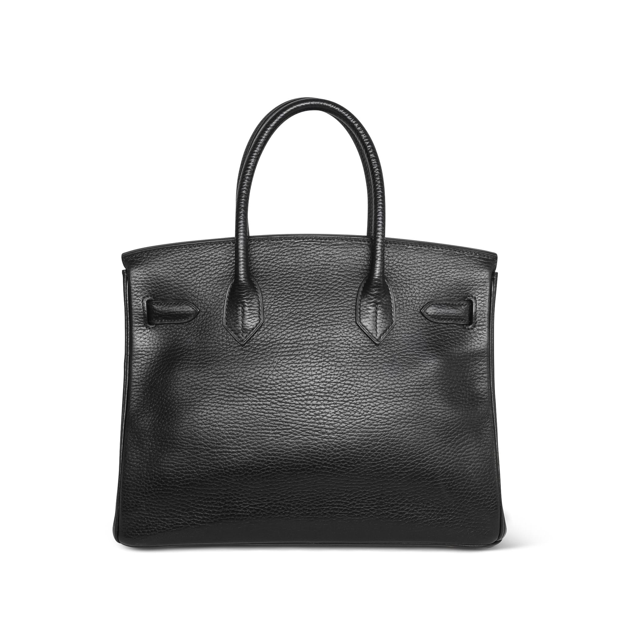 Birkin 30 Black Ardennes Gold Plated H Square Stamp
