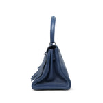 Product image 8 of 14: Shoulder Kelly 42 Bleu Abysse Clemence Fringe Palladium Plated M Square Stamp