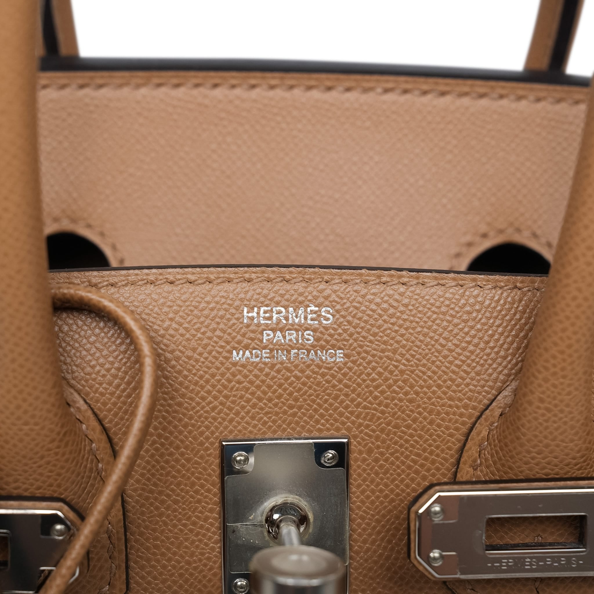 Product image 2 of 15: Birkin Sellier 25 Chai Veau Madame Palladium Plated U Stamp