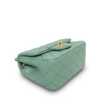 Product image 11 of 23: Green Lambskin Quilted Pearl Crush Mini Square Flap AGHW