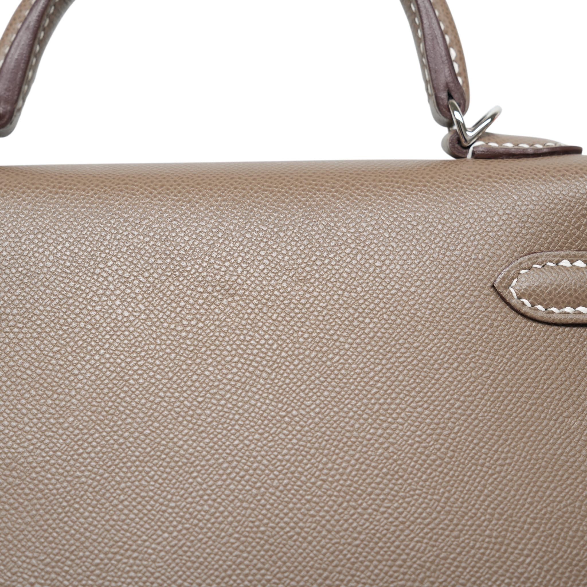 Product image 9 of 16: Mini Kelly Sellier Etoupe Epsom Palladium Plated B Stamp