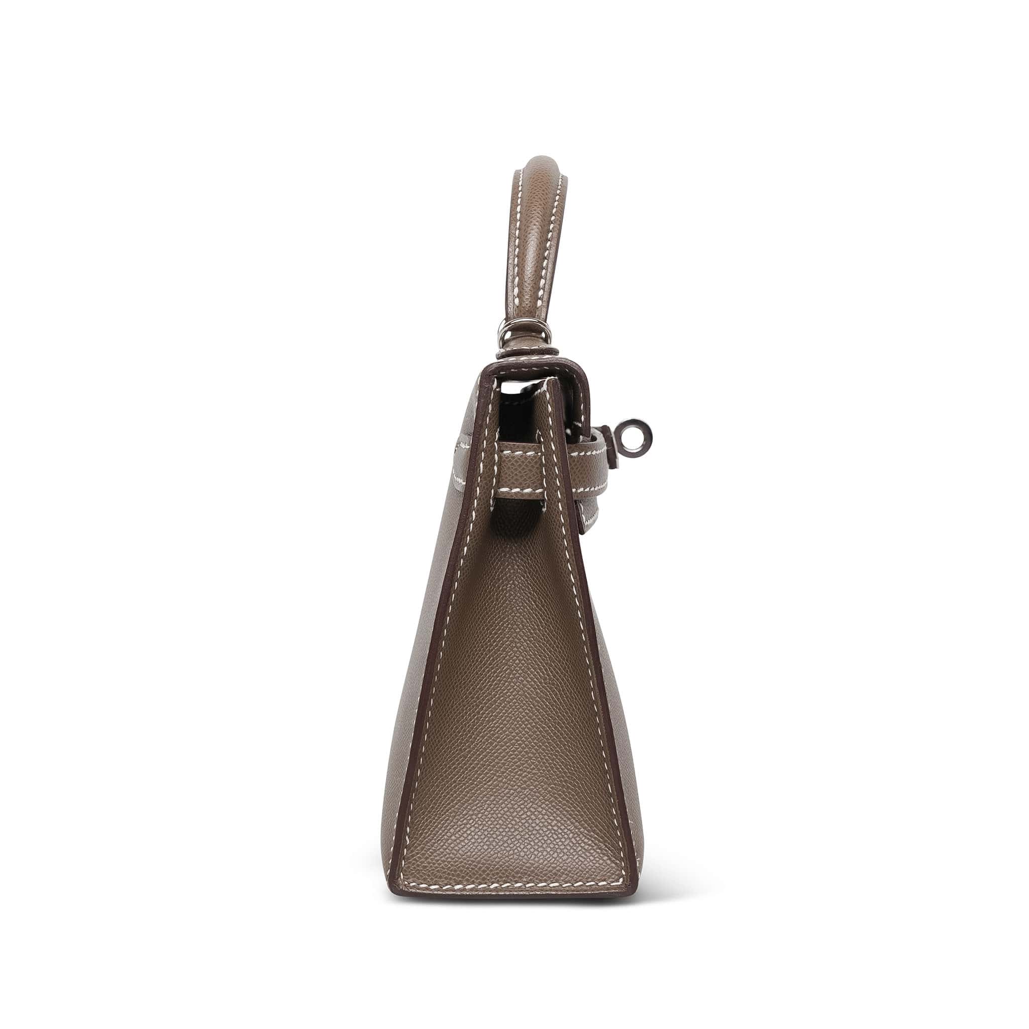 Product image 7 of 16: Mini Kelly Sellier Etoupe Epsom Palladium Plated B Stamp
