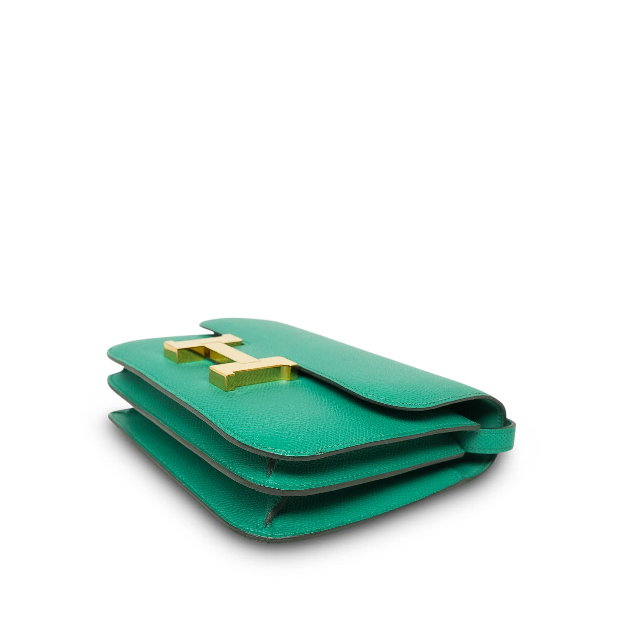 Product image 13 of 29: Constance 18 Vert Jade Epsom Gold Plated B Stamp
