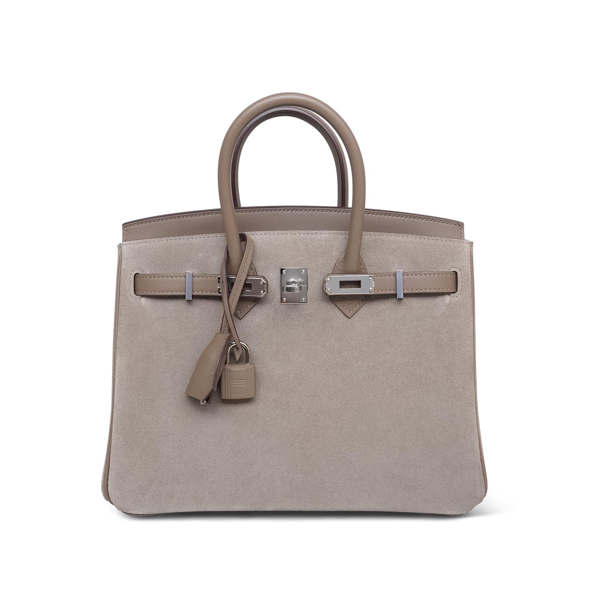 Product image 4 of 18: Birkin 25 Gris Caillou/Etoupe Grizzly/Swift Palladium Plated B Stamp