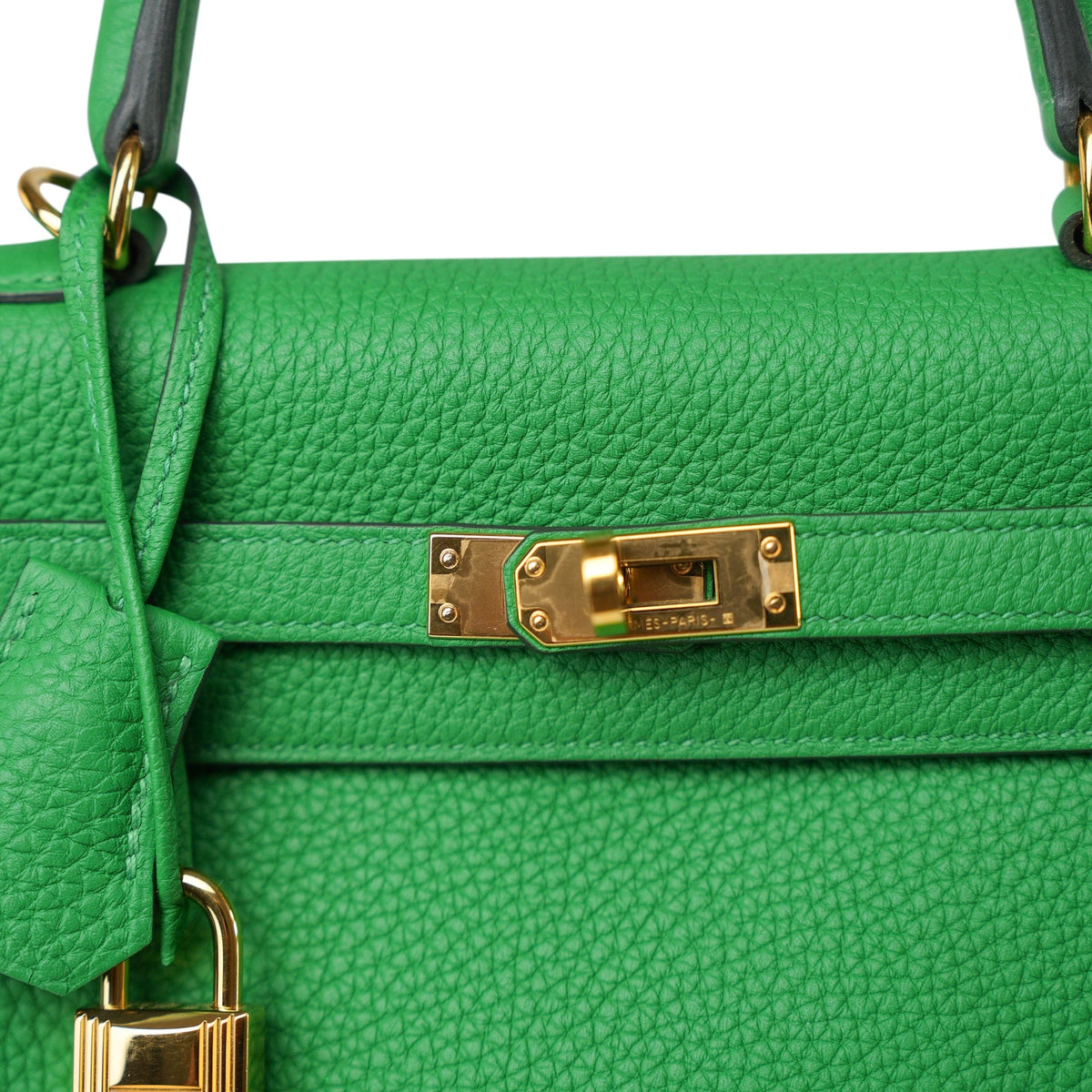 Kelly 25 Retourne Bambou Veau Togo Gold Plated Y Stamp