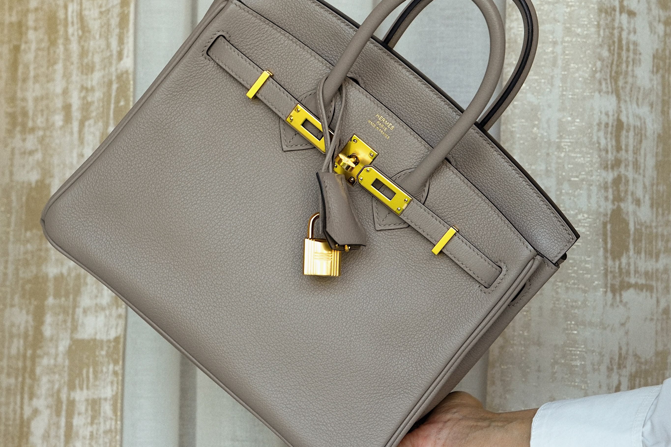 Product image 10 of 17: Birkin 25 Gris Asphalte Novillo Gold Plated D Stamp