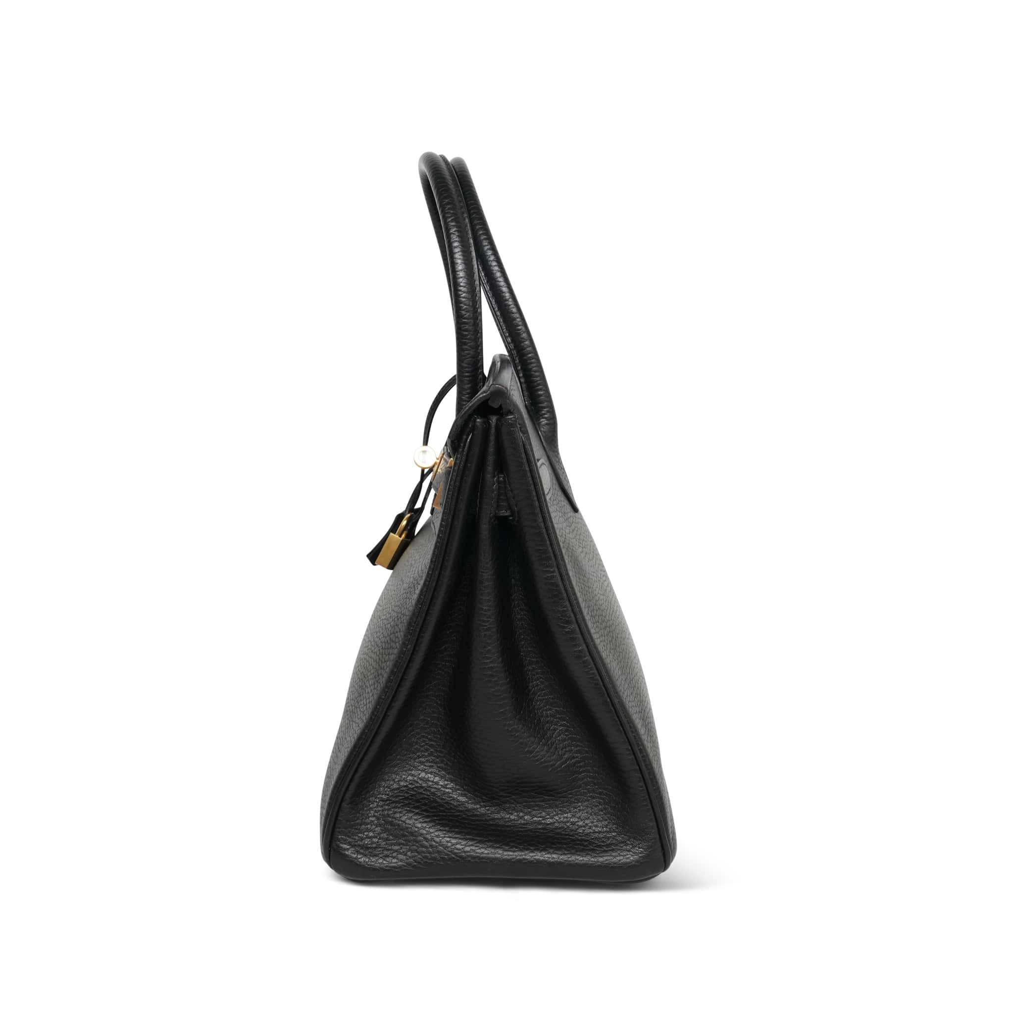 Birkin 30 Black Ardennes Gold Plated H Square Stamp