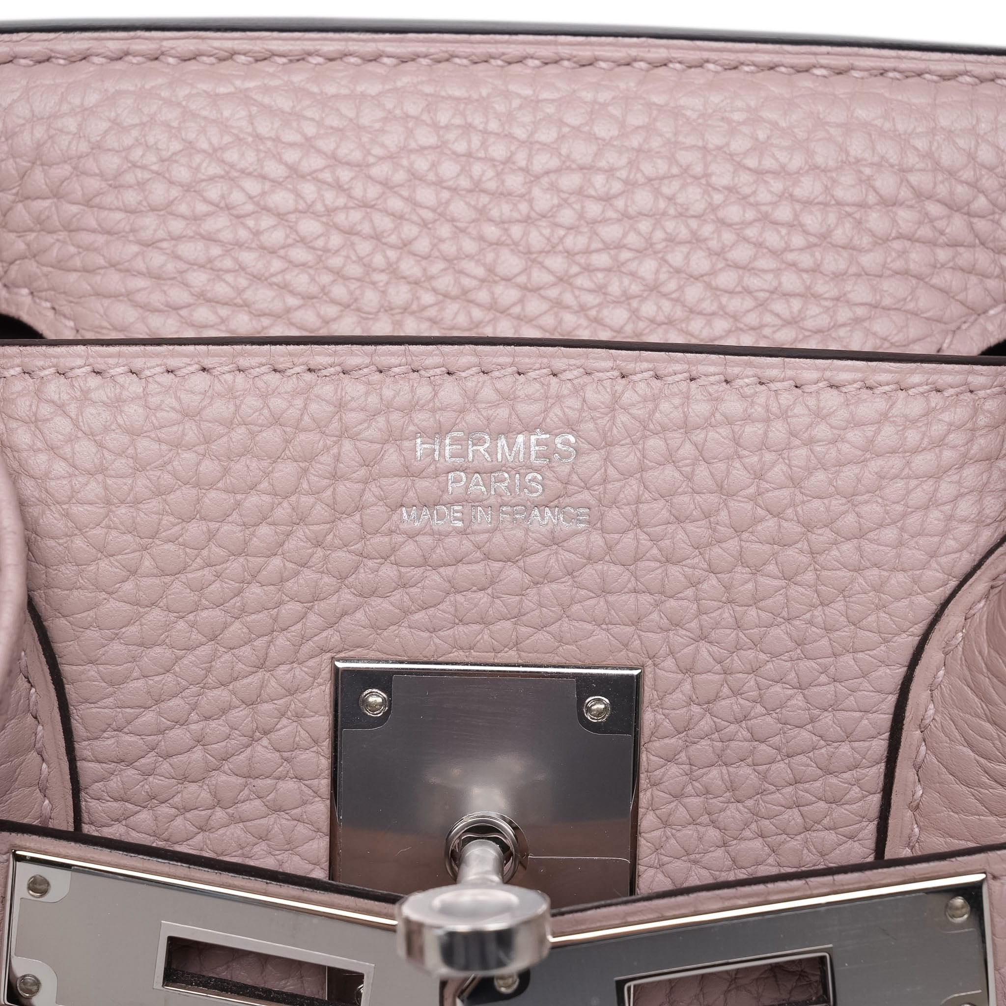 Product image 2 of 14: Birkin 30 Glycine Clemence Palladium Plated T Stamp