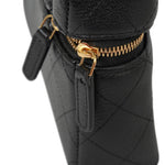 Product image 12 of 12: 26P Black Grained Goatskin Quilted Slim Top Handle Vanity With Chain LGHW
