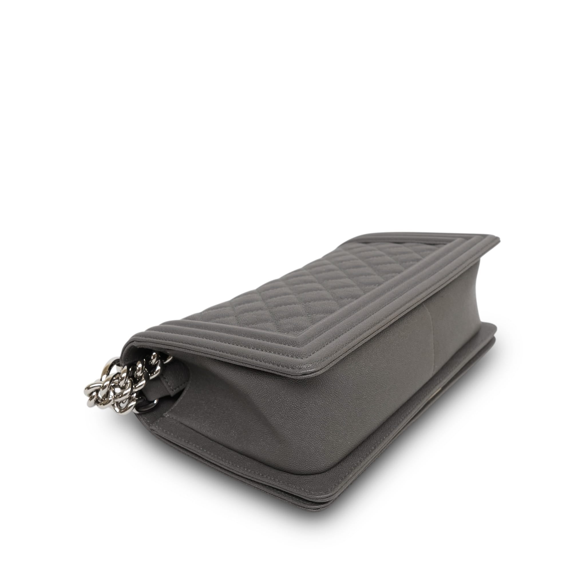 Product image 10 of 13: Dark Grey Caviar Quilted Boy Bag Old Medium Silver Hardware