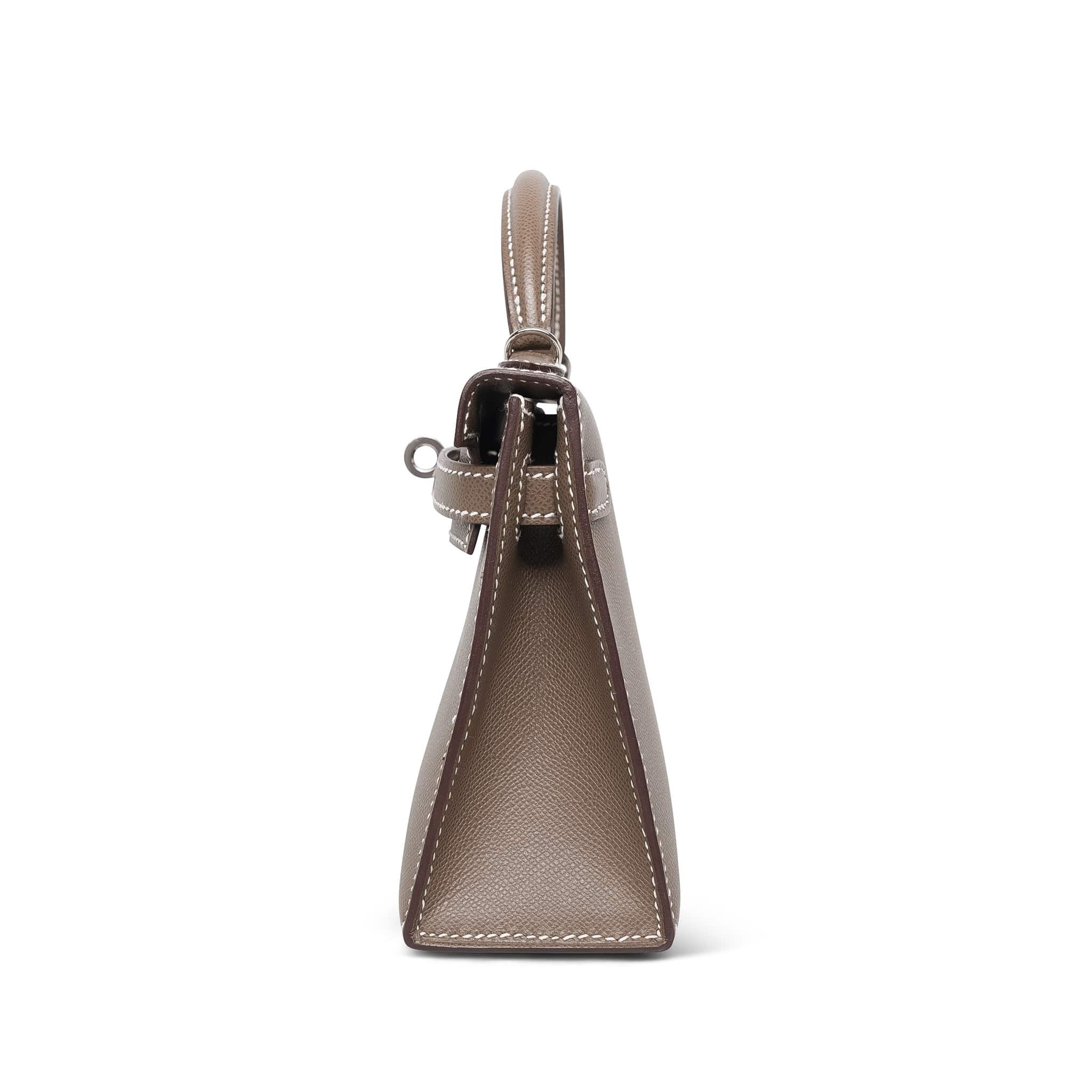 Product image 10 of 16: Mini Kelly Sellier Etoupe Epsom Palladium Plated B Stamp