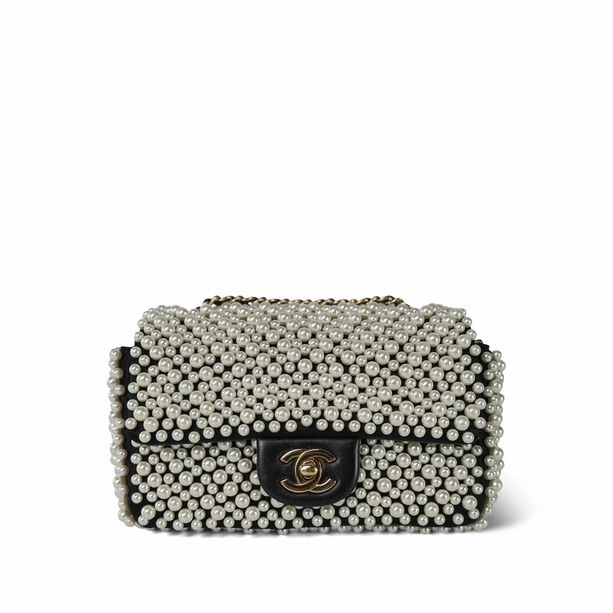 19S Pearl On Flap Mini Rectangular Bag LGHW – REDELUXE