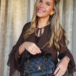 Product image 2 of 19: Black Caviar Quilted Business Affinity Flap Medium Light Gold Hardware