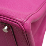 Product image 19 of 27: HAC 32 Fuchsia Chèvre de Coromandel Palladium Plated J Square Stamp