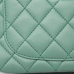 Product image 7 of 23: Green Lambskin Quilted Pearl Crush Mini Square Flap AGHW