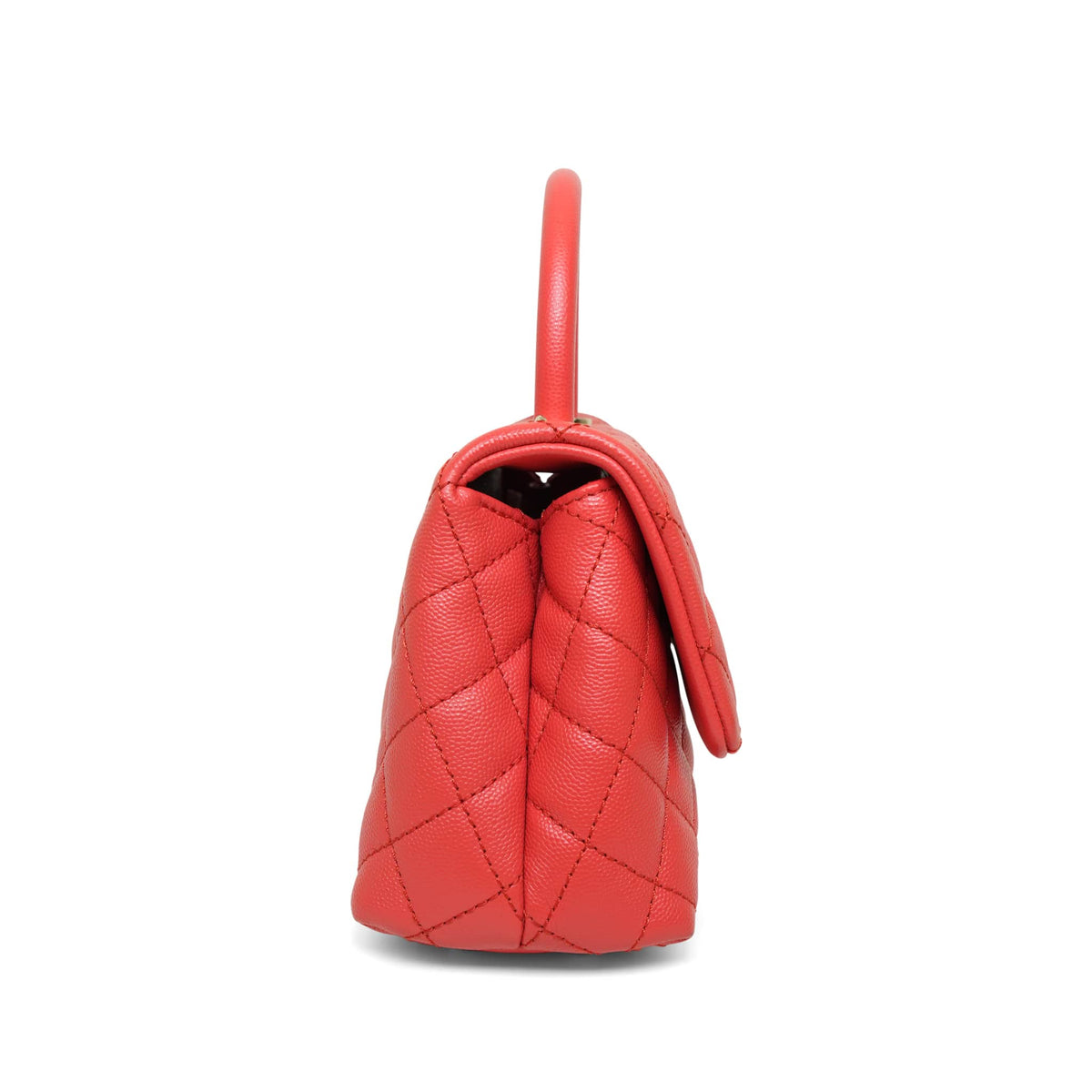 Red Caviar Quilted Coco Handle Small LGHW