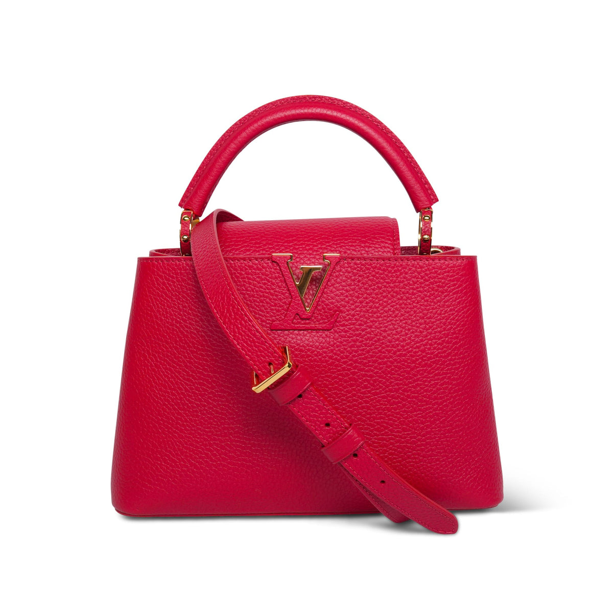 Louis Vuitton Red Taurillon Capucines BB Light Gold Hardware