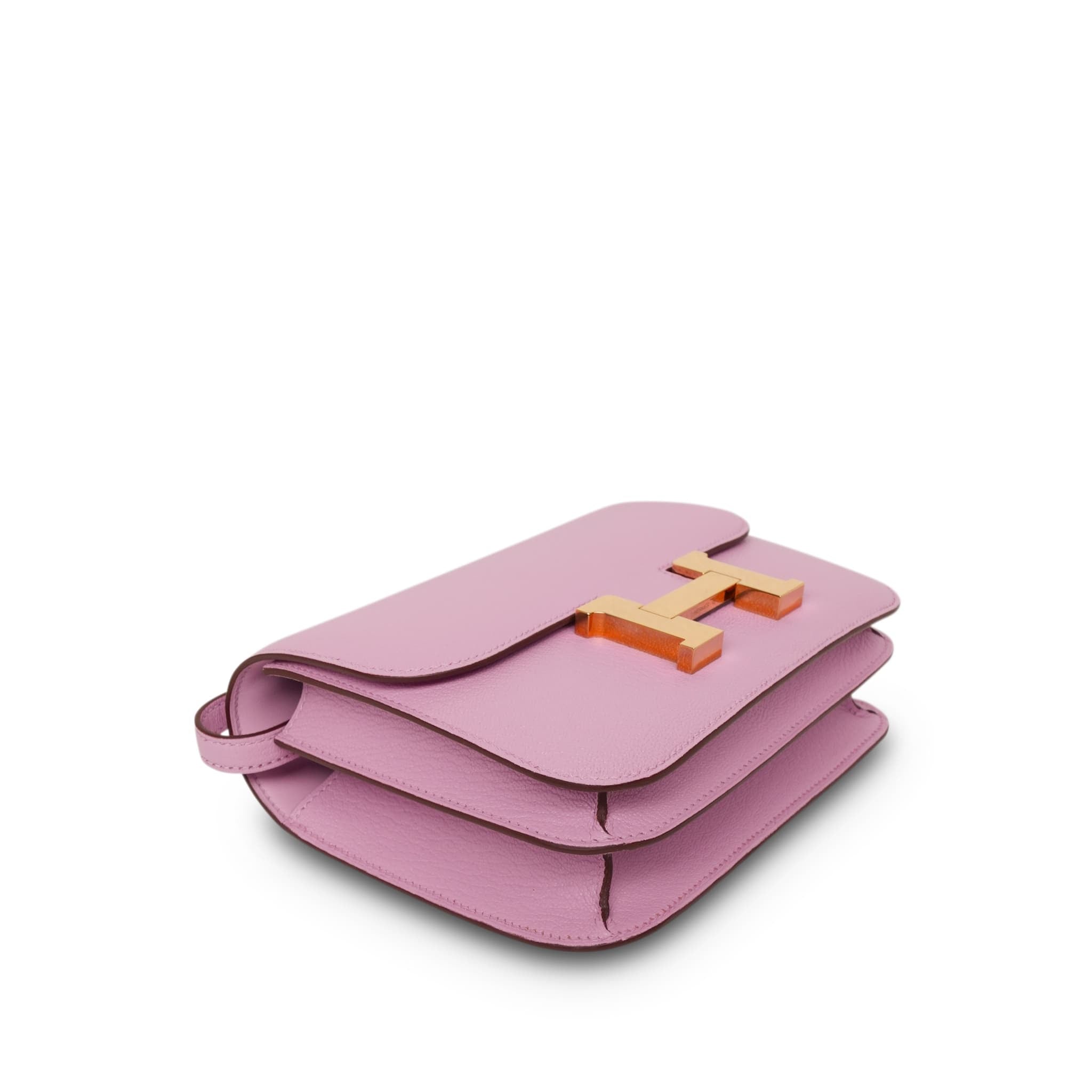 Constance 18 Mauve Sylvestre Chevre Rose Gold Plated U Stamp