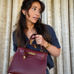 Product image 6 of 28: Kelly 28 Rouge H Chamonix White Stitching Gold Plated J Square Stamp
