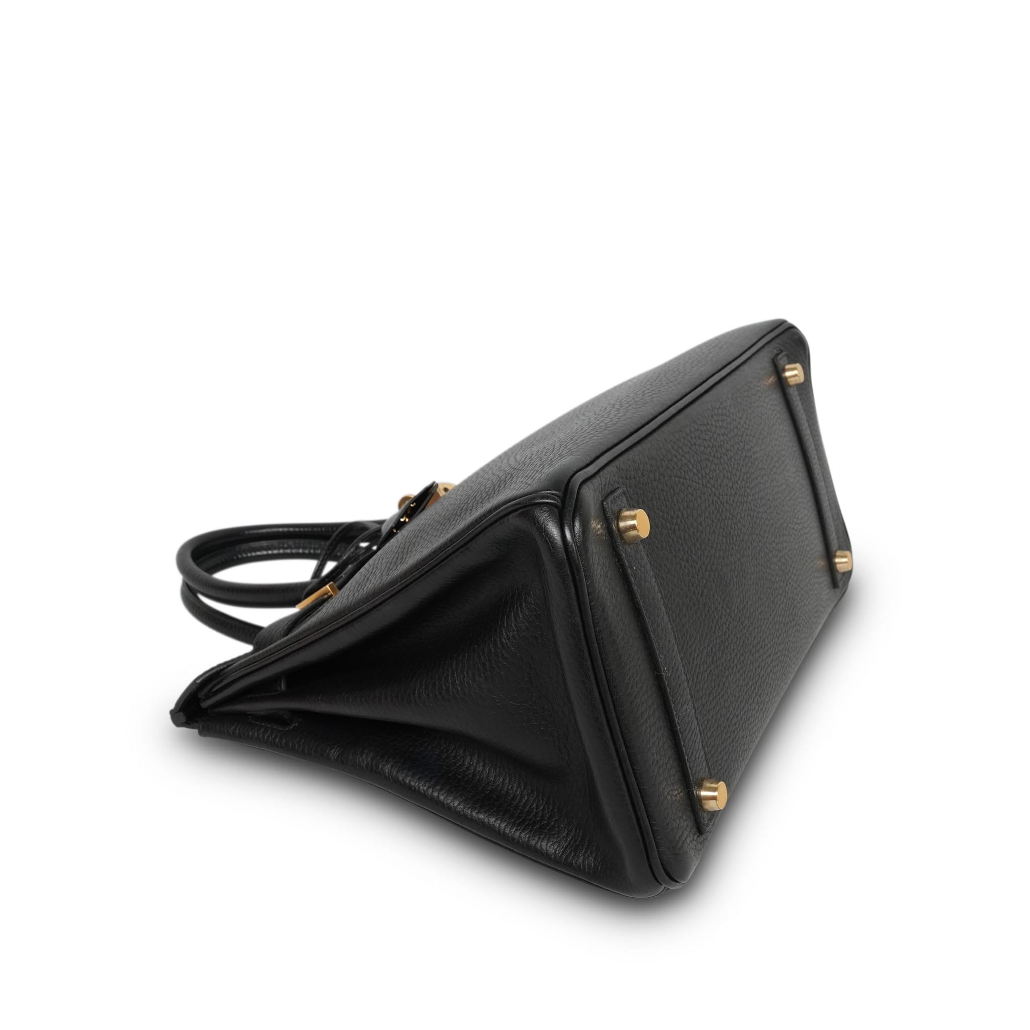 Birkin 30 Black Ardennes Gold Plated H Square Stamp