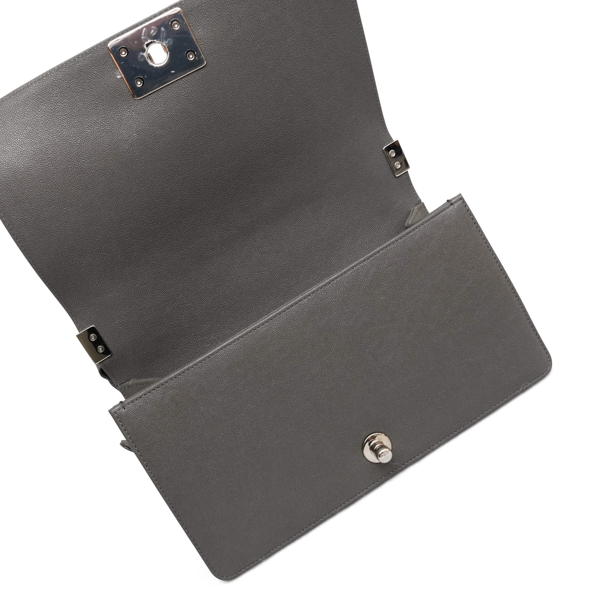 Product image 13 of 13: Dark Grey Caviar Quilted Boy Bag Old Medium Silver Hardware