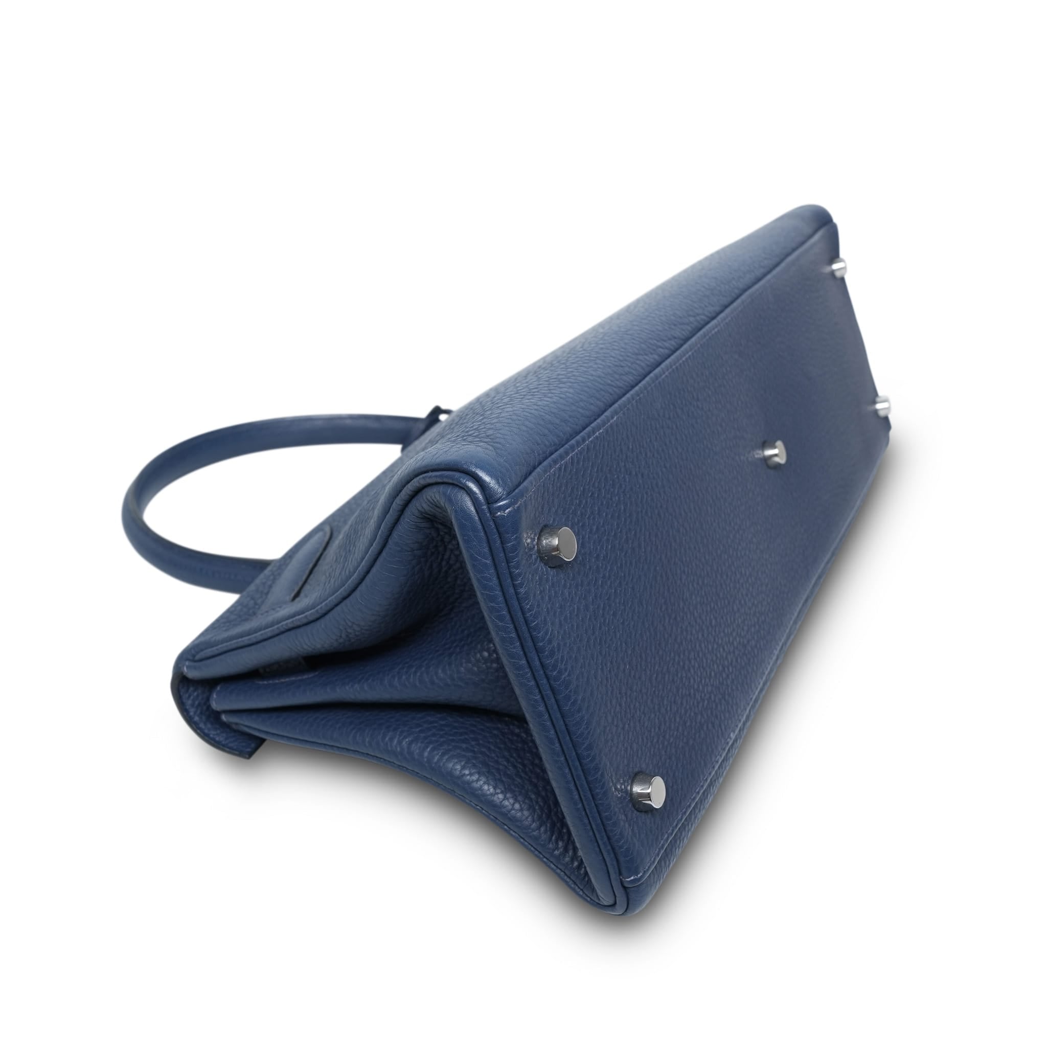 Product image 12 of 14: Shoulder Kelly 42 Bleu Abysse Clemence Fringe Palladium Plated M Square Stamp