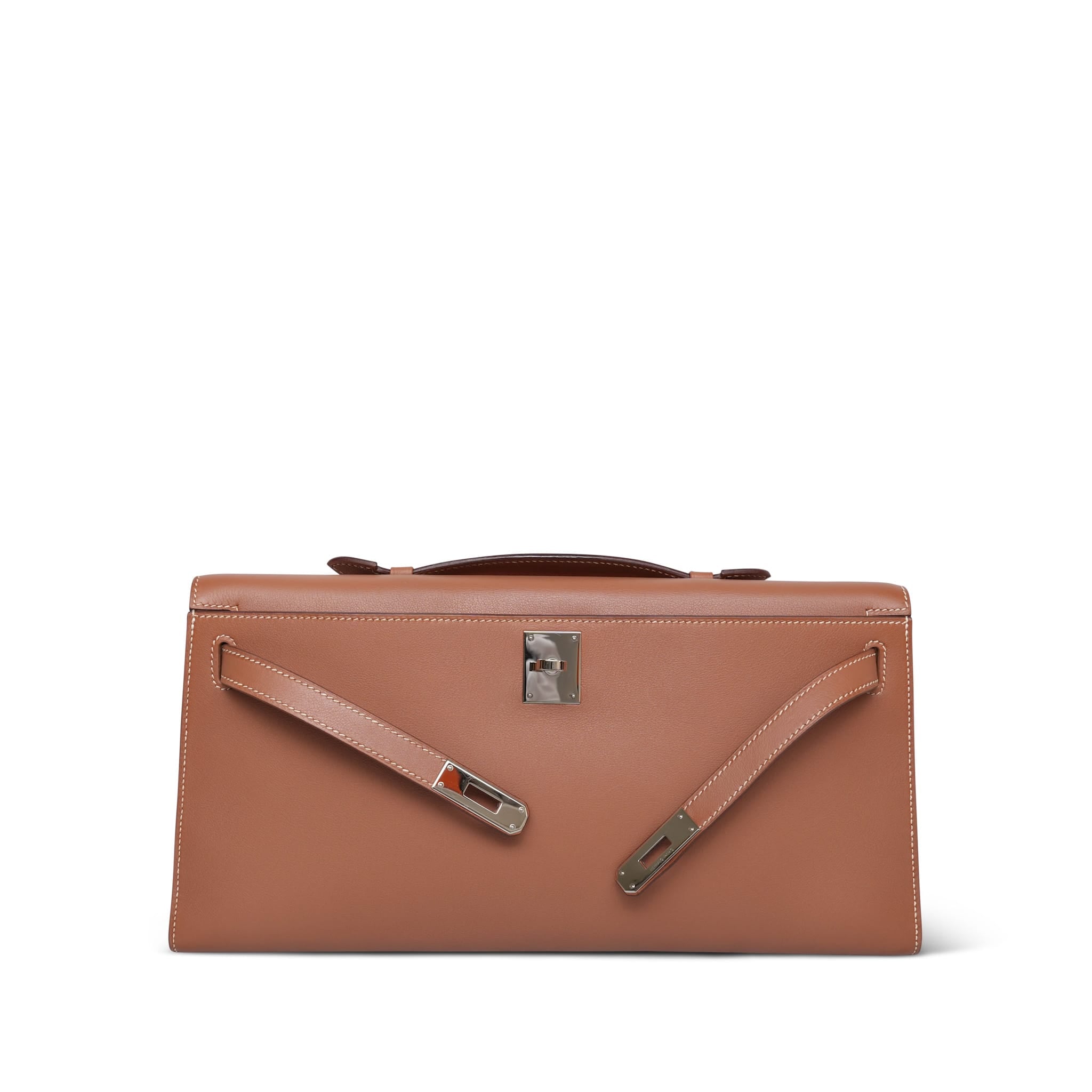 Product image 4 of 17: Kelly Cut Clutch Gold Swift Palladium Plated K Square Stamp