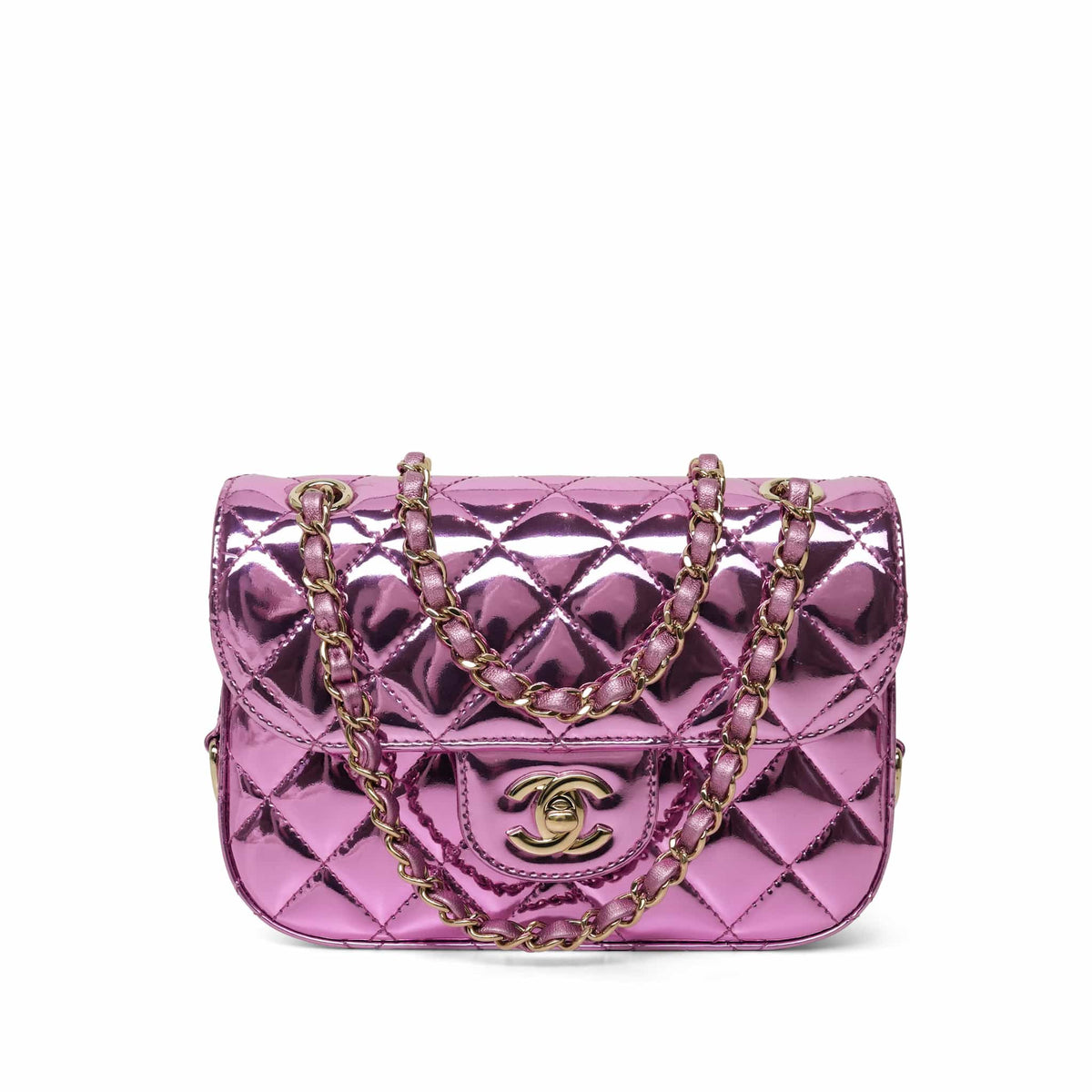 24C Pink Calfskin Quilted Hollywood Boulevard Flap Bag LGHW