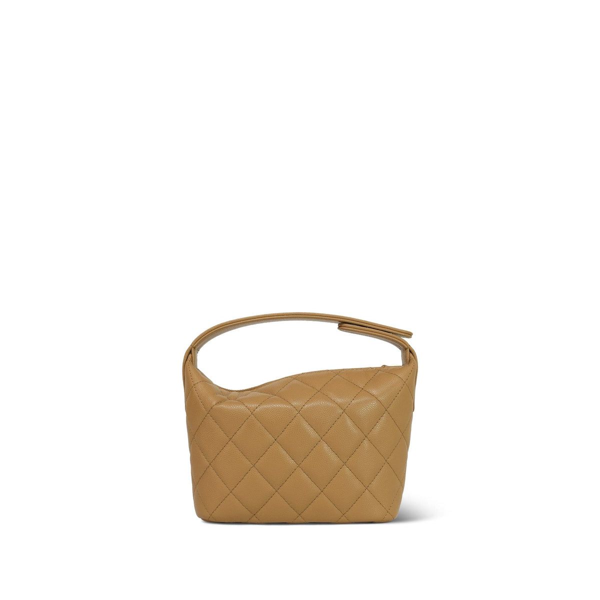 25A Beige Caviar Quilted Métiers D’Art Clutch With Chain LGHW
