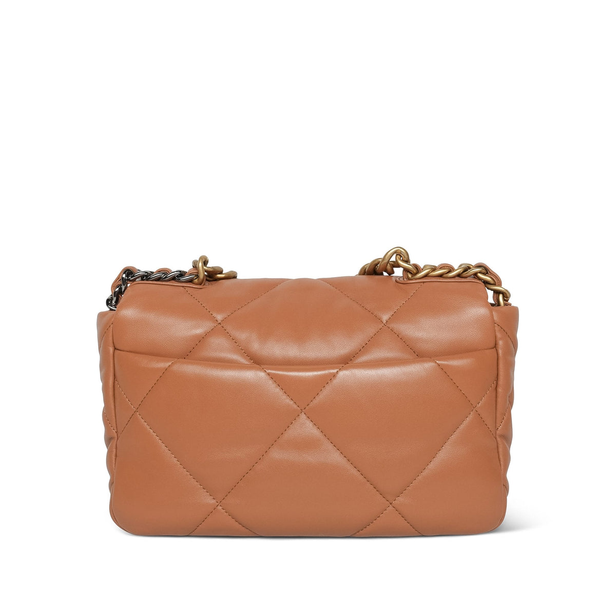 22A Caramel/Brown Lambskin Quilted 19 Flap Small MHW