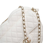 Product image 5 of 17: 25B White Lambskin Quilted Heart Bag Large LGHW