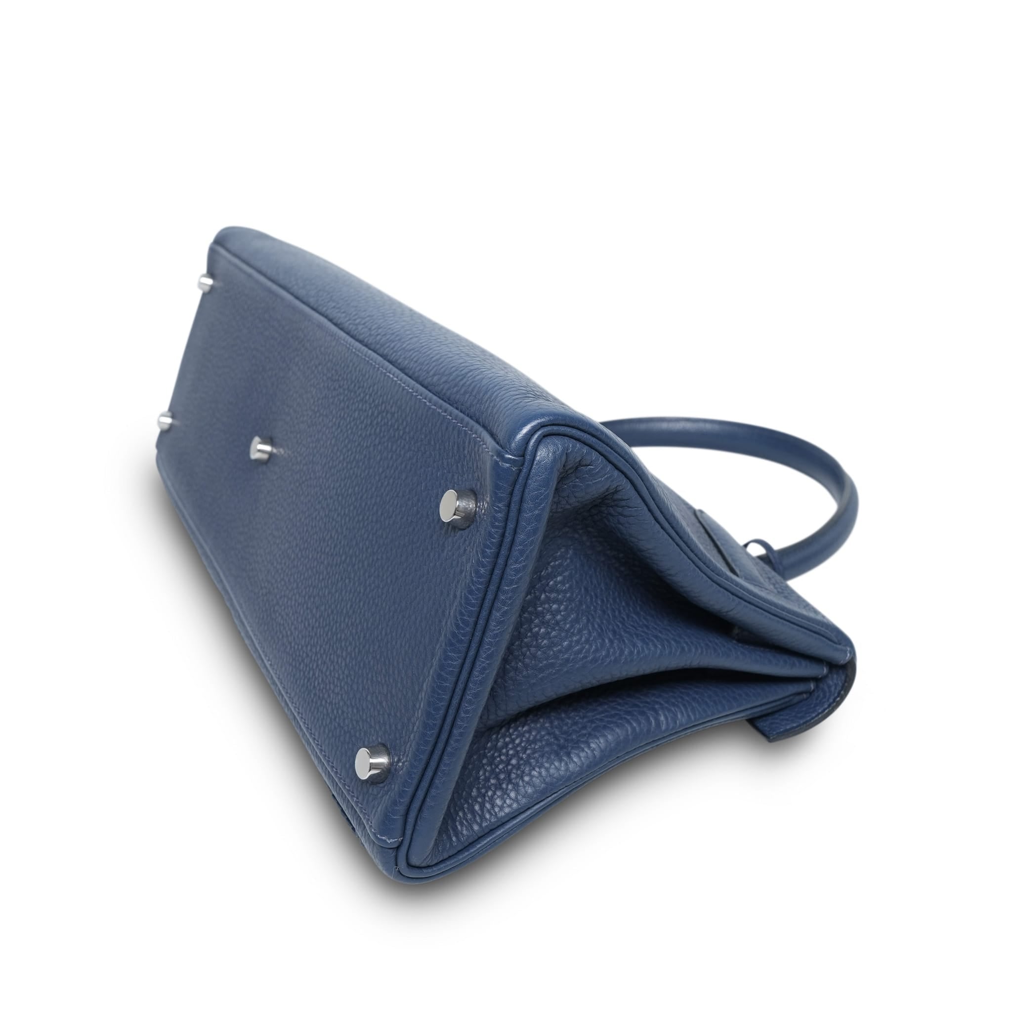 Product image 13 of 14: Shoulder Kelly 42 Bleu Abysse Clemence Fringe Palladium Plated M Square Stamp