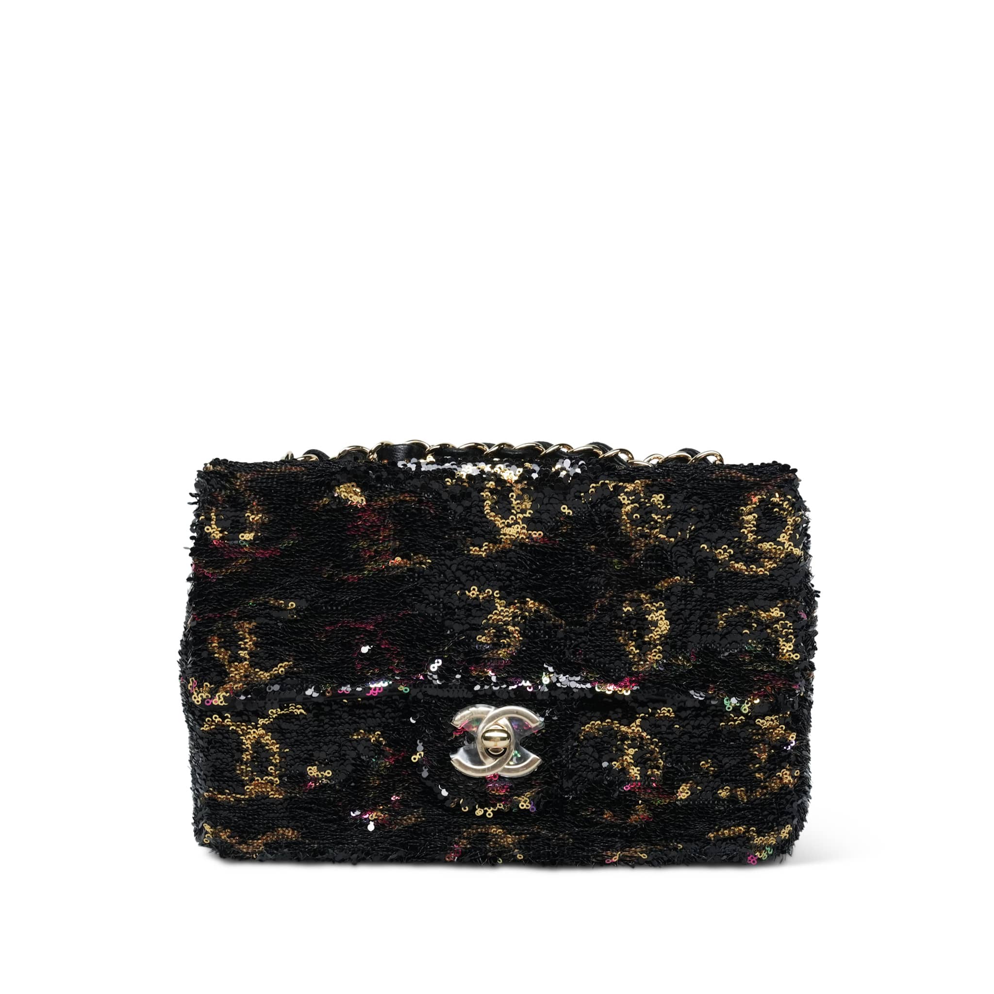 Product image 2 of 16: 23B Black Multicolor Reversible Sequins CC Single Flap Bag LGHW