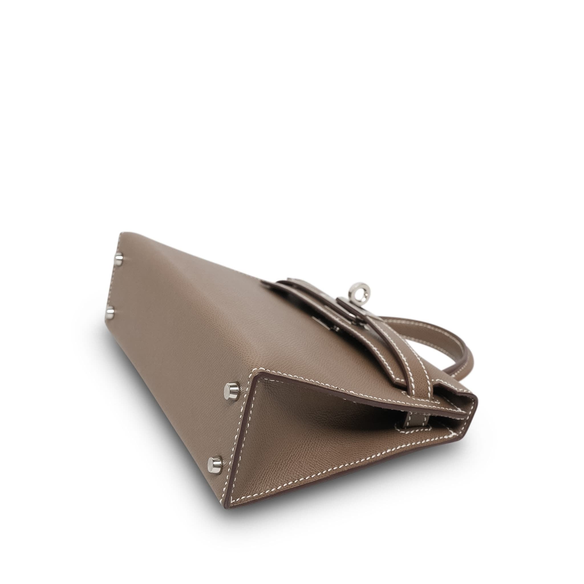Product image 13 of 16: Mini Kelly Sellier Etoupe Epsom Palladium Plated B Stamp
